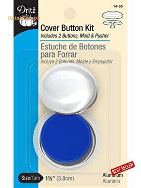 Cover Button Kit with Tools Size 60 1.5 Inch Aluminum DIY